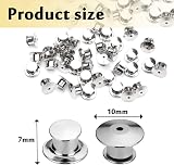 Gunwon 15 Silver Pin Back Locks 10x7mm Nickel Plated Copper Latch view 2