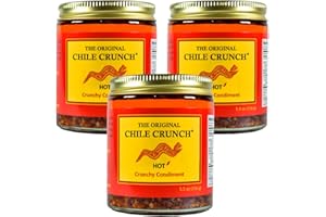 CHILE CRUNCH, A Crunchy All Natural Spicy Condiment HOT 5.5 Jar, 3 Pack
