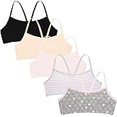 5 Pack Cotton Girls Training Bras - Racerback Crop Cami Training Bras for Girls