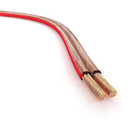 KabelDirekt - Lautsprecherkabel - 50m - (2x2,5mm², OFC Kupfer, mit Polaritätskennzeichnung - Ring) - PRO Series