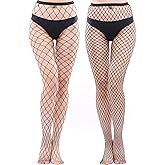 Lovineven Women's High Waisted Fishnet Tights -Comfortable Sheer Mesh Pantyhose