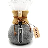 HEXNUB – Cozy Cover, Compatible with Chemex Coffee Makers, 6 Cup, Keeps Coffee Hot, Fits Collar and Handle Carafes…