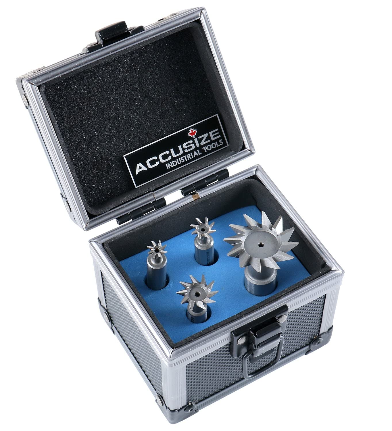 Photo 1 of Accusize Industrial Tools 4 pc 45 Degree H.S.S. Dovetail Angular Cutters, Right Hand Weldon Shank, 4400-6245