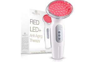 Red LED Light Therapy by Project E Beauty | | Anti-Aging | Facial Massager for Wrinkle Removal | Skin Rejuvenation | Skincare Device | Face Body and Neck