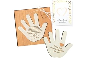 Karenhi 2 Pcs Will You Be My Godmother Gifts Godmother Proposal Gift Set Includes Wood God Mom Proposal Wood Detachable Palm and Asking Card for Baptism Wedding Women Girls Gifts