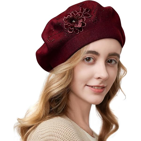 Amazon.com: Classic French Wool Beret with Pearl  display picture 1