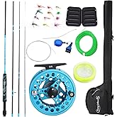 Sougayilang Standard Fly Fishing Combo Starter Kit, 5/6 Weight 9' Fly Rod with SuperPolymer Handle, Accessories, Carrying Case, Fly Box Case & Fishing Flies