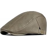 meioro Men's Leather Newsboy Hat Adjustable Flat Cap Classic Golf Newsboy Cap Gatsby Ivy Caps Driving Fishing Beret Hats
