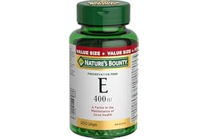 NATURE'S BOUNTY Vitamin E, 400 IU, Antioxidant, Preservative Free, For Adults & Kids 12 and Up, 200 Softgels, 134 g