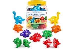 NAODONGLI Montessori Educational Toddler Learning Toys for Ages 2-4 Boys Girls,Dinosaur Alphabet Matching Games for Kids 3-5,ABC Uppercase Lowercase Preschool Toys Gift Set for Kindergarten Daycare