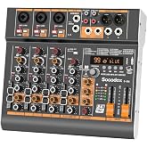 Socodox 5 Channel Audio Mixer with Bluetooth &amp; 99 DSP Effects for Streaming | 48V Phantom, 3-Band EQ, USB Rec, Stereo Inputs, Low Noise, Gain Control,Headphone Jack for Podcast, Church, Karaoke, Live