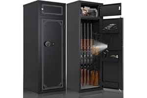 KAER 10-12 Gun Safe,Rifle Gun Safe for Home Rifle and Pistols,Gun Safes & Cabinets,Metal Gun Cabinet for Rifles and Shotguns,Shotguns Rifle Safe with Digital Keypad, Adjustable Shelves (Black)