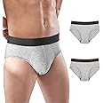 BATTEWA Mens Incontinence Underwear 2-Pack, 100ML Leak Proof Boxer Brief Underwear for Men, Cotton Absorbent Urine Leakage Protective.(Large, Gray)