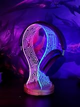YuanDian Walnut Headphone Stand LED Light USB Powered Gamer Headset Holder