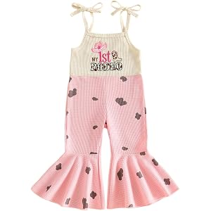 XRTBMN One Silly Goose Birthday Outfit Girl Flared Jumpsuit Infant Baby Waffle Sleeveless Tie Up Strawberry Romper Overalls