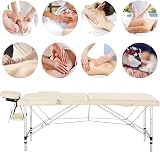 Yaheetech Foldable Massage Bed Portable Lash Table Aluminum 60 cm Cream view 9