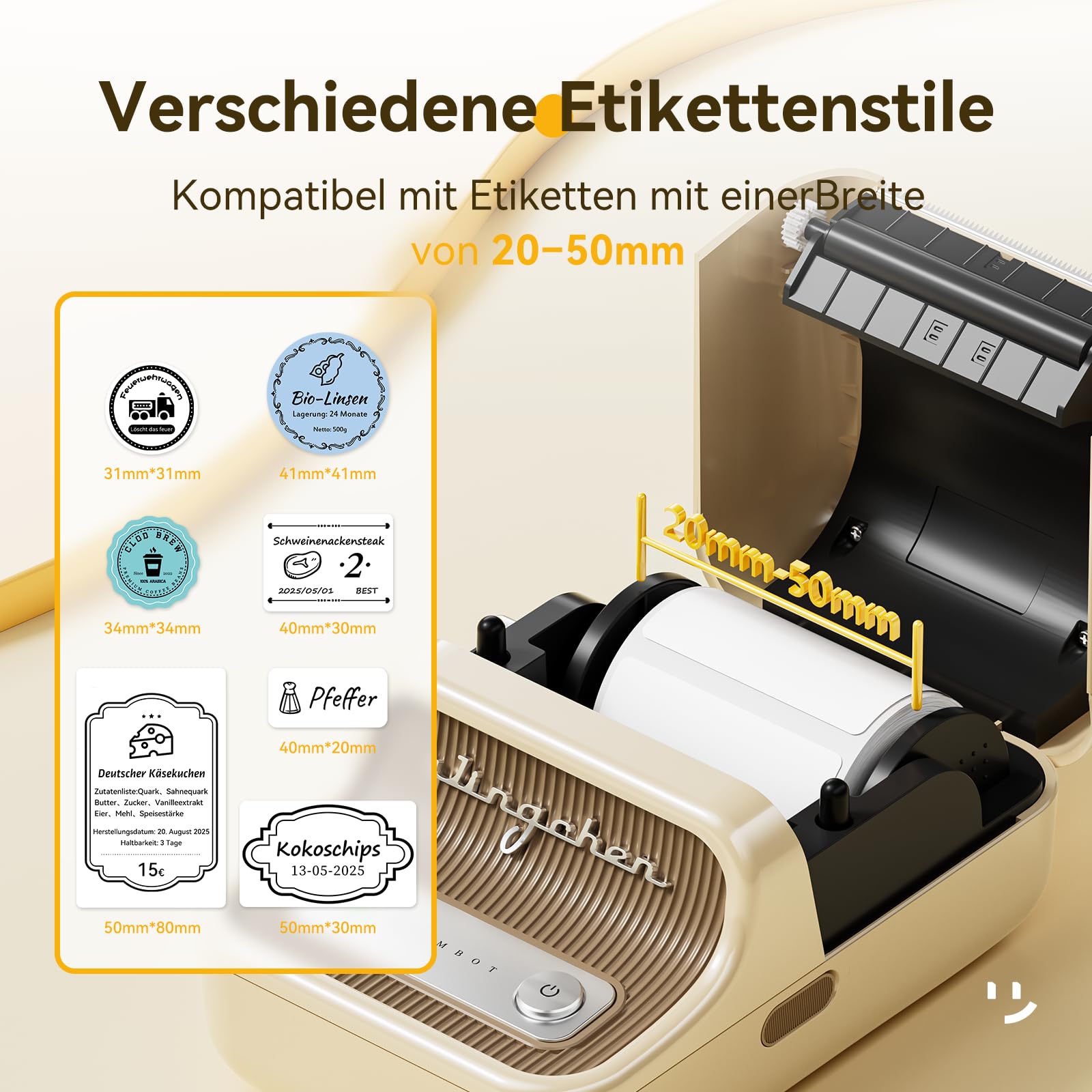 NIIMBOT Etikettendrucker B21, Selbstklebendes Etikettiergerät Bluetooth Beschriftungsgerät Sticker Drucker Label Printer für Lernen, Studiennotizen, Bilderdruck, Scrapbooking, enthält 230 Etiketten 5