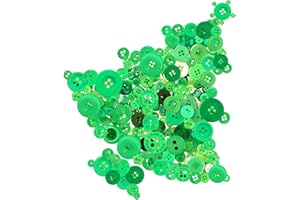 Swpeet 1000Pcs Christmas Green Craft Buttons, 2 and 4 Holes Red Round Craft Resin Sewing Buttons Suitable for Christmas Sewing Decorations, Art & Crafts Projects DIY Decoration - Green