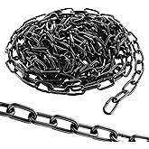 QTLCOHD 30 ft. Black Chain - 1/8 Inches Heavy Duty Decorative Black Chain for Hanging Plants, Helloween Metal Chains Link for Outdoor Fence Porch Swing