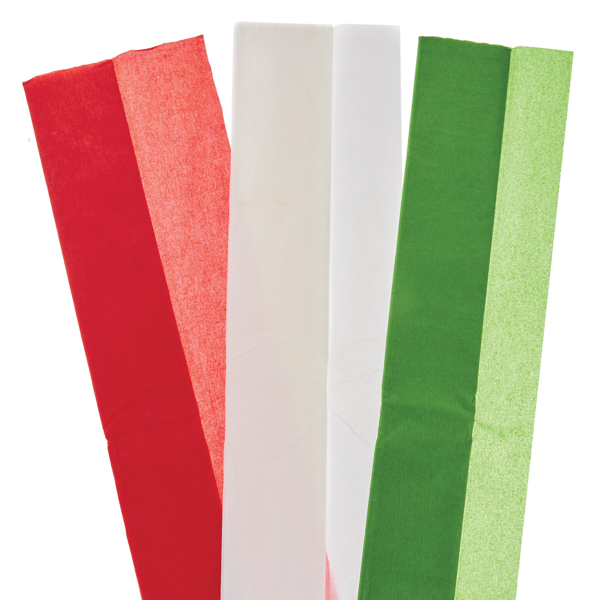 Baker Ross FX887 Christmas Crepe Paper - Pack of 9, Christmas Craft Paper for Arts and Crafts