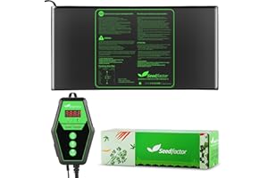 Seedfactor 48" x 20" MET Certified Seedling Heat Mat and Digital Thermostat Combo Set