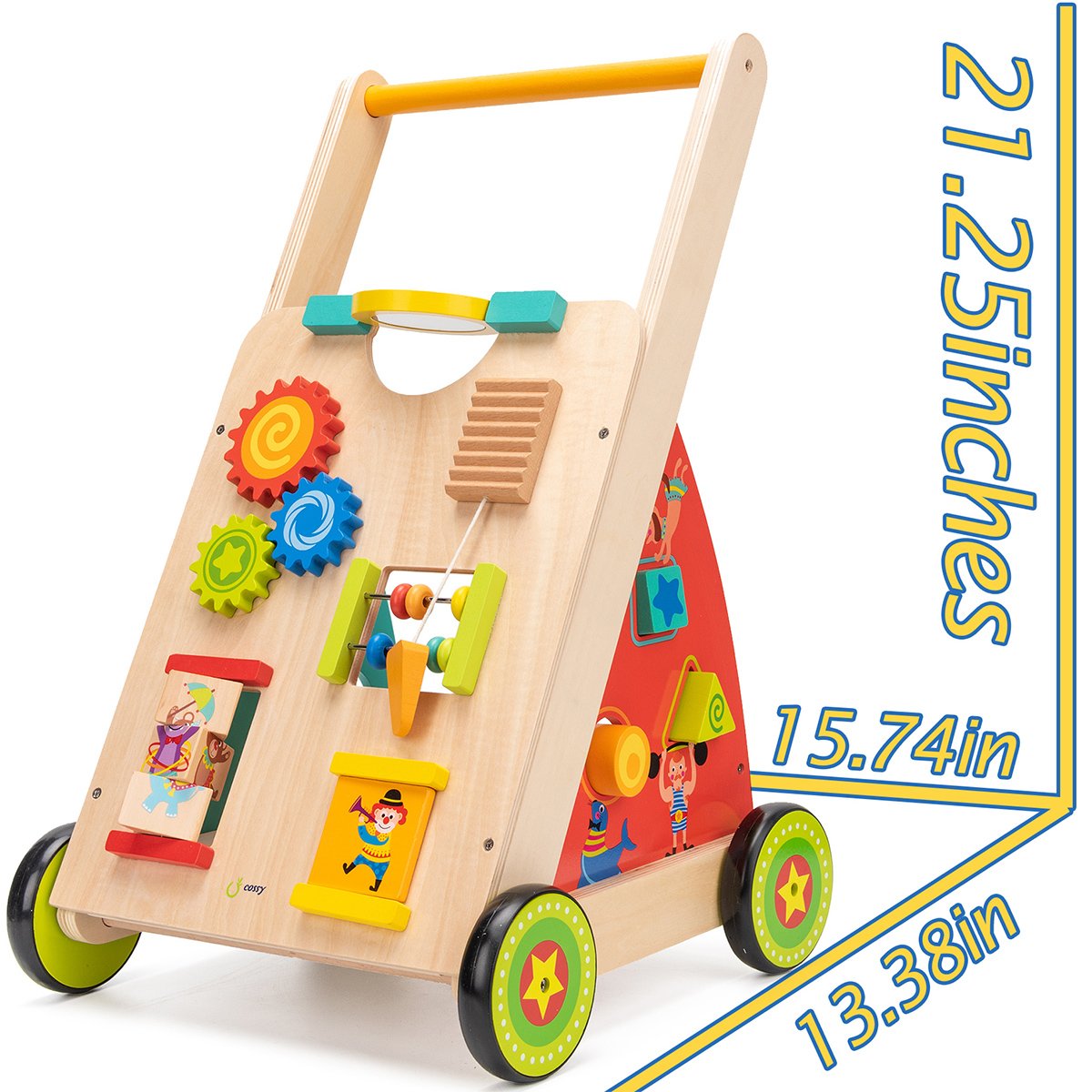 cossy Wooden Baby Walker Toddler Toys for 18 Month, Push and Pull Toy Learning Walking Toys best