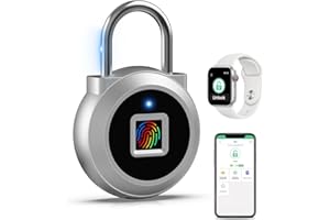 Eseesmart Fingerprint Padlock, Locker Bluetooth, Mobile APP, Smart Padlock with Keyless Biometric, Water Resistant, Suitable for Gym, School, Luggage Bags, Locker and Storage