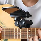 FAELUNE Guitar Phone Holder - Adjustable &amp; Rotatable Guitar Mount for Guitars/Ukulele, Universal Smartphone Compatibility, Ideal for Digital Sheet Music, Teaching Videos, Live Streaming &amp; Recording