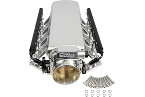 Htostar Racing For LS Intake Manifold Compatible with LS1 LS2 LS6 of cathedral port heads with Drive by Cable Throttle Body Compatible with Chevy Cadillac Pontiac Aluminum (92mm)