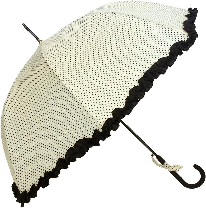 SMATI Stick Umbrella with Design Ruffles - SOLID - windproof (Beige)