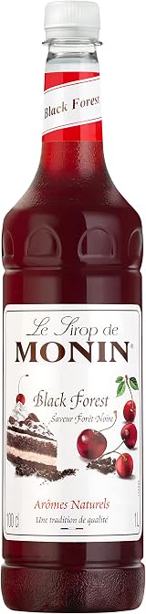 MONIN Black Forest Syrup 1L Brand Premium Chocolate Cherry Flavor