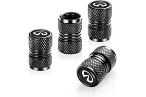SDSHSM 4 Pcs Metal Car Wheel Tire Valve Stem Caps for Infiniti Q50 FX35 FX37 F50 QX70 QX60 EX35 Logo Tire Cover Accessories. (Black)