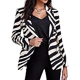 Ystguic Women's Long Sleeve Notch Lapel Work Suit Blazers Open Front Causal Jacket Outwear with Pockets