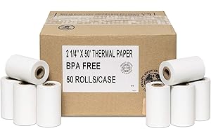 POSPAPERROLL 2-1/4 X 50 Thermal Paper Verifone Vx520 Ingenico ICT220 ICT250 FD400, 50 BPA Free Rolls by Rollxy