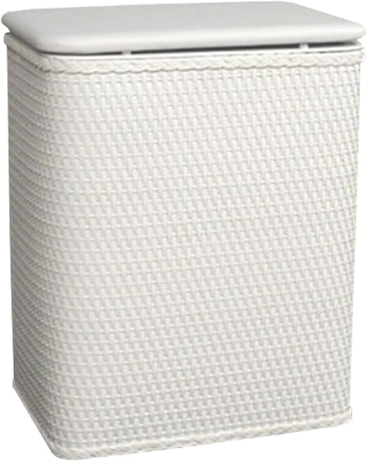 Redmon For Kids Infant And Toddler Wicker Hamper with Vinyl Lid, White