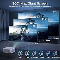 FUDONI Projector with 5G WiFi and Bluetooth, 12000L