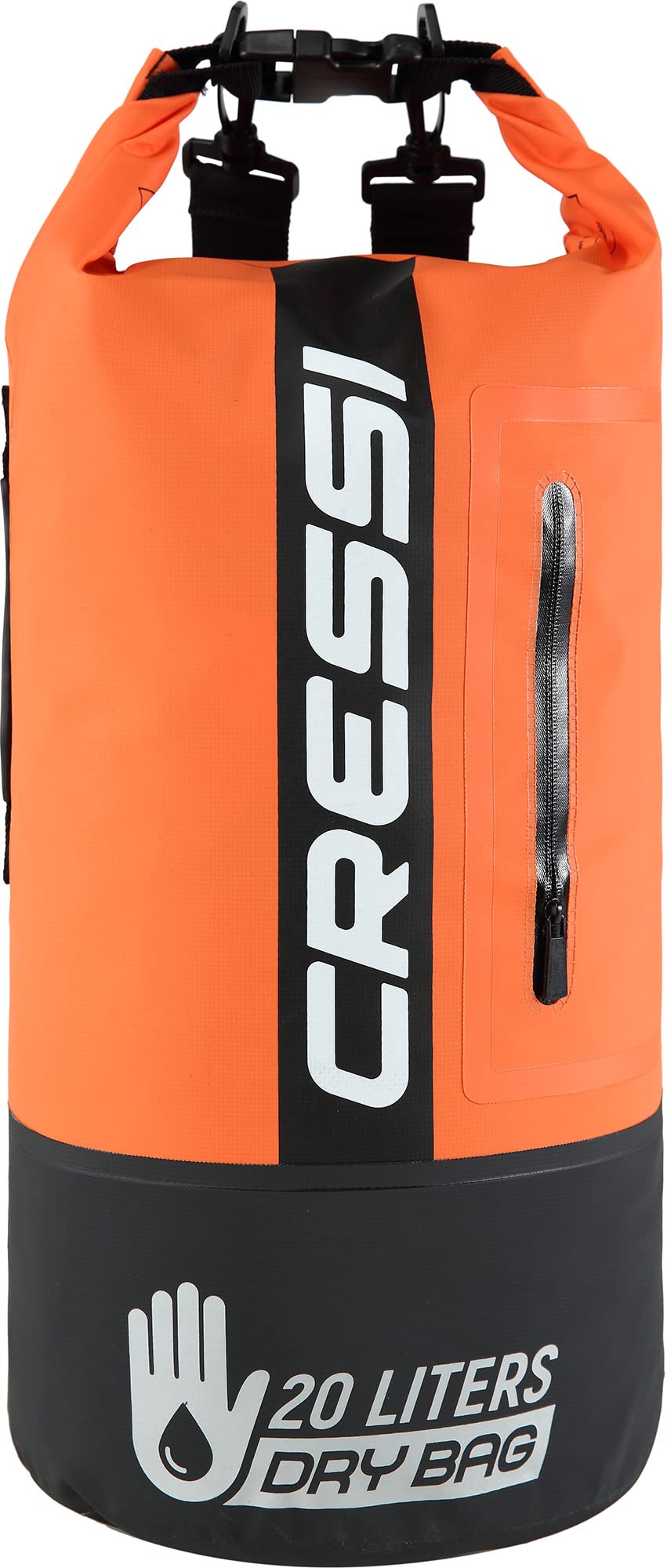 Cressi Unisex Dry Waterproof Bag Backpack for Sports activities, Black/Orange/Bicolor, 20 LT UK