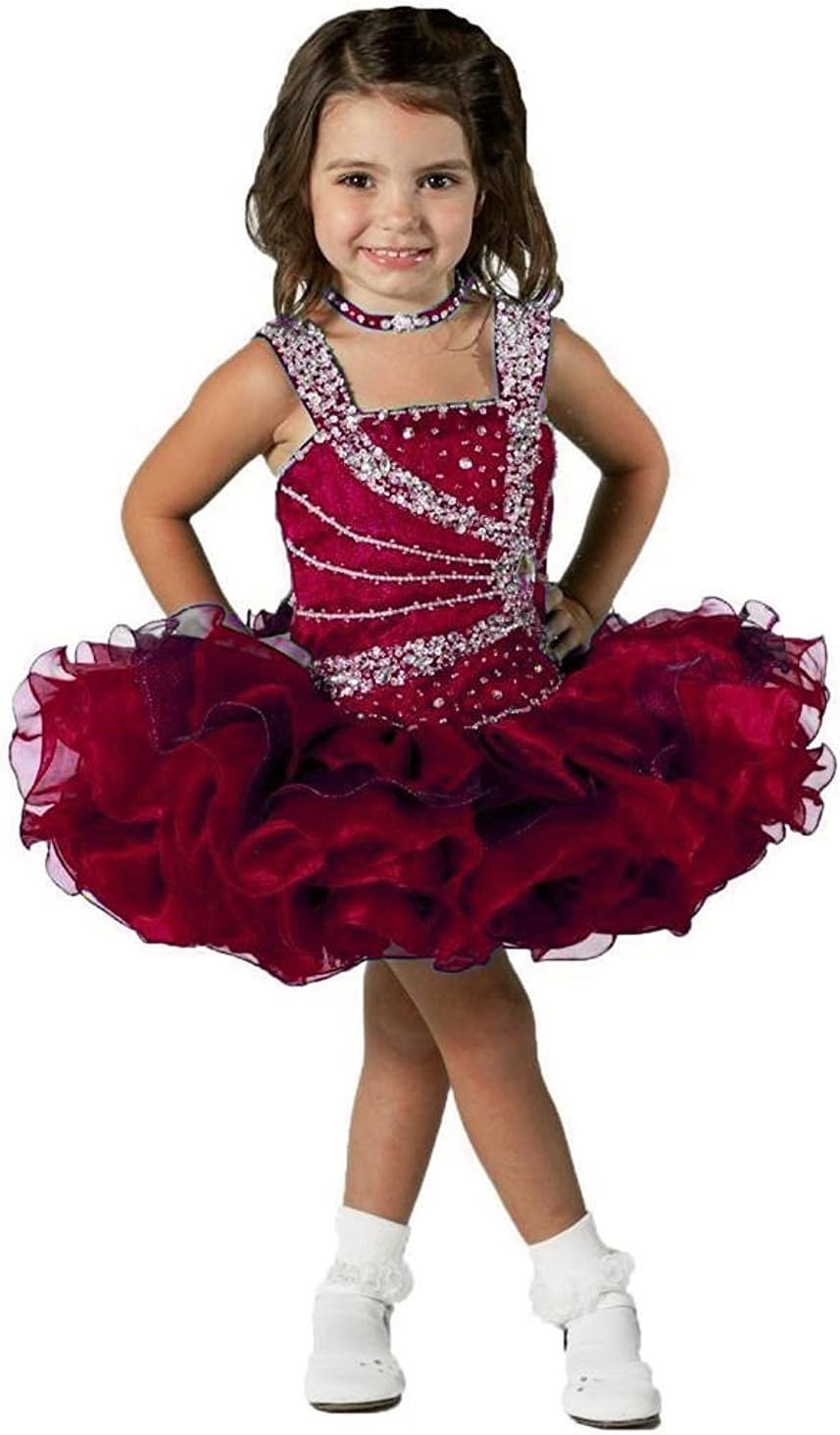 Aisha Baby Girls' Sequins Toddler Beads Mini Cupcake Pageant Dress