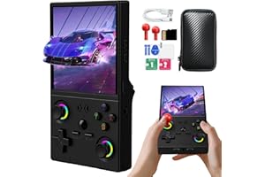 ERAVORTX XF40V Retro Handheld Game Console, Retro Gaming Console 4.0'' IPS Screen Linux System Built-in 64G TF Card, Open Source Linux System, Preloaded 20000+ Classic Games, Portable Video Gaming (Black-64G)