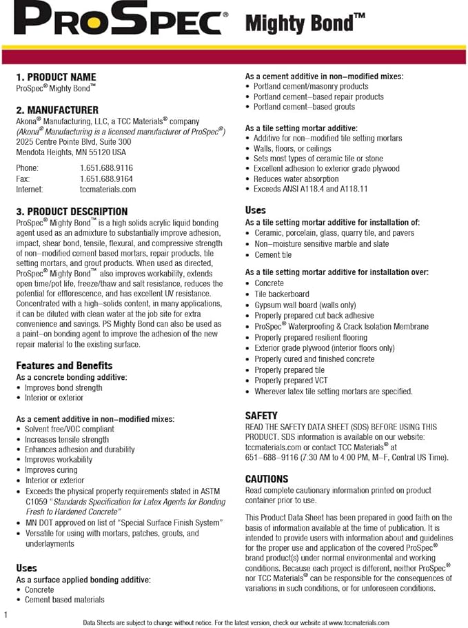 Prospec Mighty Bond 1 5 Gal Amazon Com