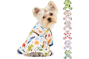 Dog Pajamas for Small Dog Girl Boy - Puppy Pjs Jammies 4 Leg Dog Clothes for Chihuahua Yorkie - Summer Onesies Jumpsuit Clothing for Pet Dogs Male Female by Kosiyi (XX-Large, Blue Coconut Tree)