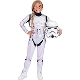 Girl's Deluxe Star Wars Stormtrooper Costume | Kids Jumpsuit with Belt, Vest and Mask for Halloween Fun