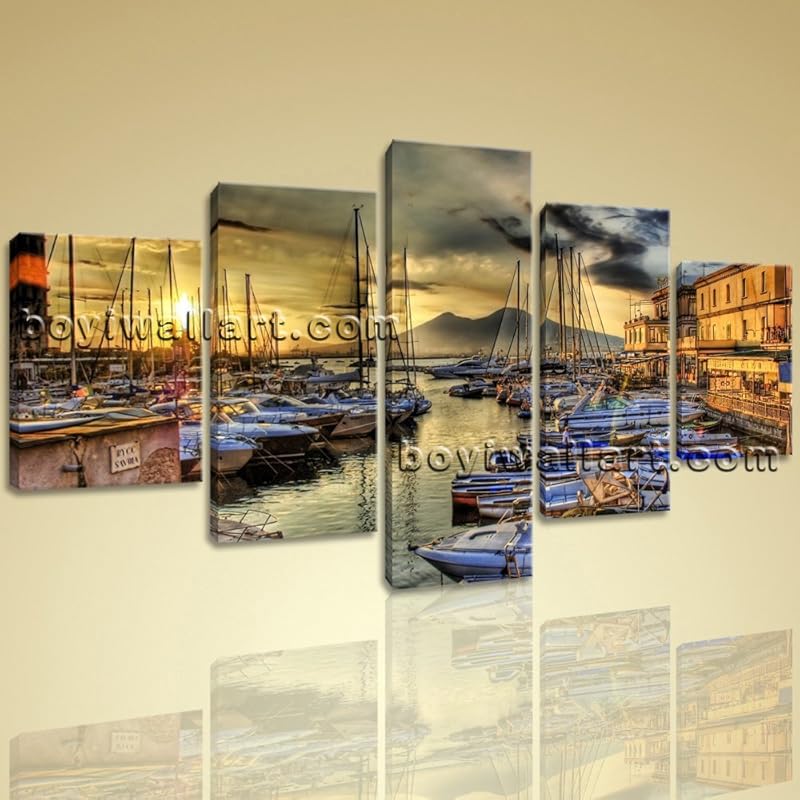 Large Naples Italy Cityscape Photography Canvas Art Print