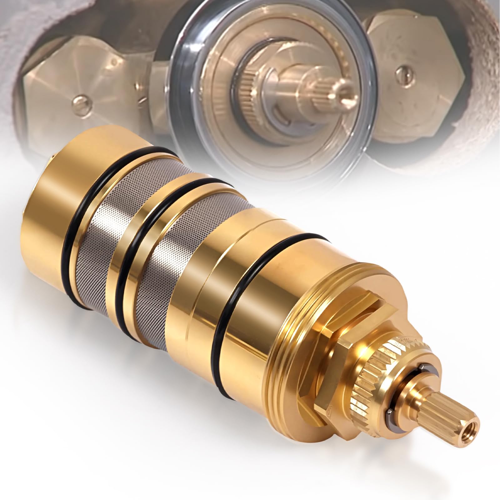 Photo 1 of VORGENS 130156 Thermostatic Cartridge Fit for Moen Thermostatic Cartridge Shower Valve Cartridge Faucet - 3/4" inch Shower Faucet for Better Temperature Control