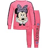 Disney Minnie Mouse Girls Sweatshirt and Pants Set for Toddler and Little Kids