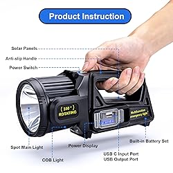 Spotlight Rechargeable Flashlight High Lumen