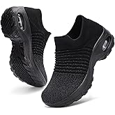 HKR Women's Walking Shoes Arch Support Non Slip Work Shoes Breathable Knit Upper Lightweight for Plantar Fasciitis