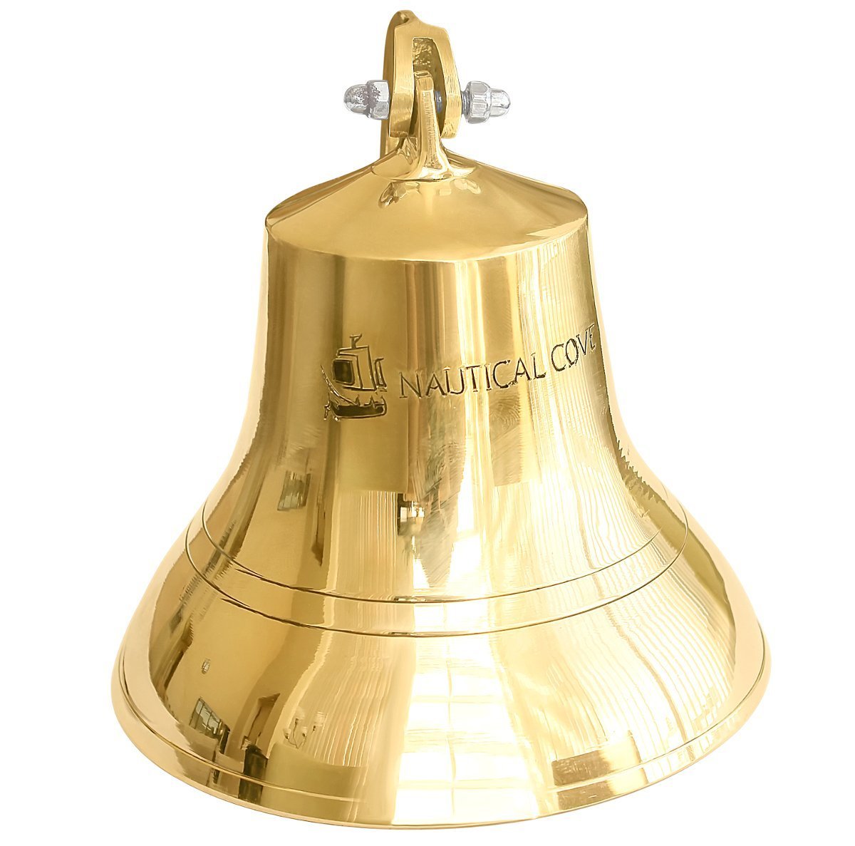 Nautical Cove Solid Brass Ships Bell 6" Tall and Wall Mountable Clear