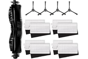 PIEGRICDIAT Robot Vacuum Accessories Fit For iHome Autovac Nova S1 2nd Gen/Nova S1 Pro, Replacement Parts Fit For BObsweep Dustin/For UltraVision/For Orb-i Self Empty Vacuum(13PC-main brush&4side sweep&8filter)