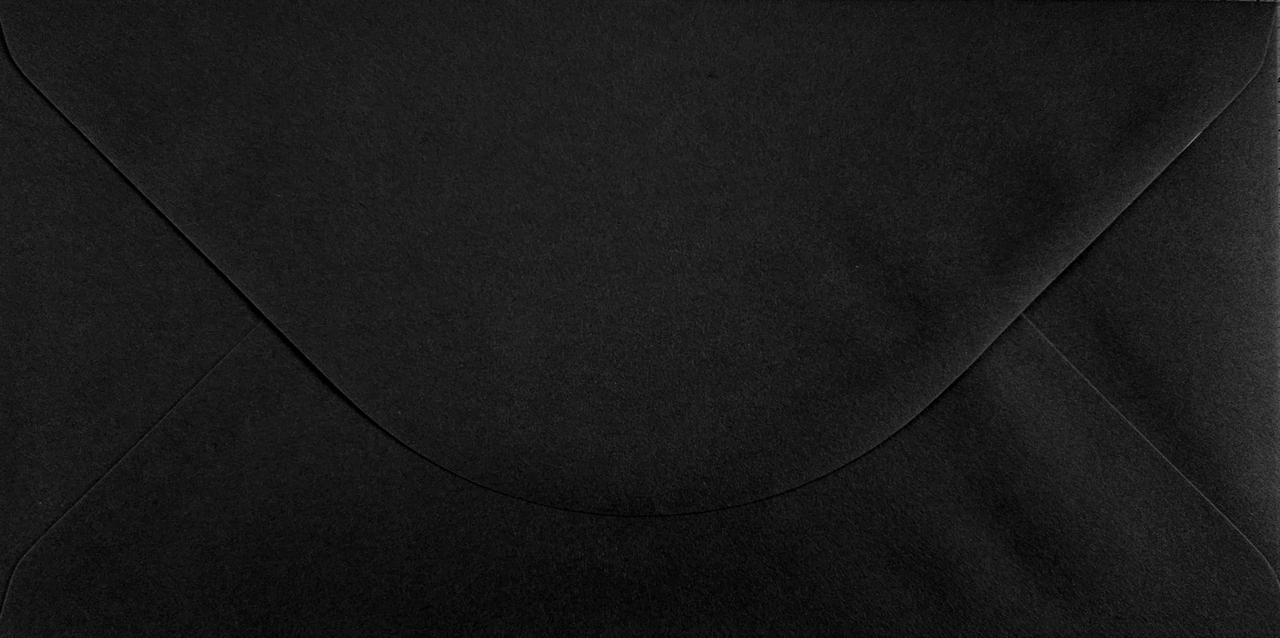 Karma Krafts DL Black Envelopes – 110 × 220mm 100gsm Gummed Envelopes for Letters, Invitations & Vouchers, Pack of 10